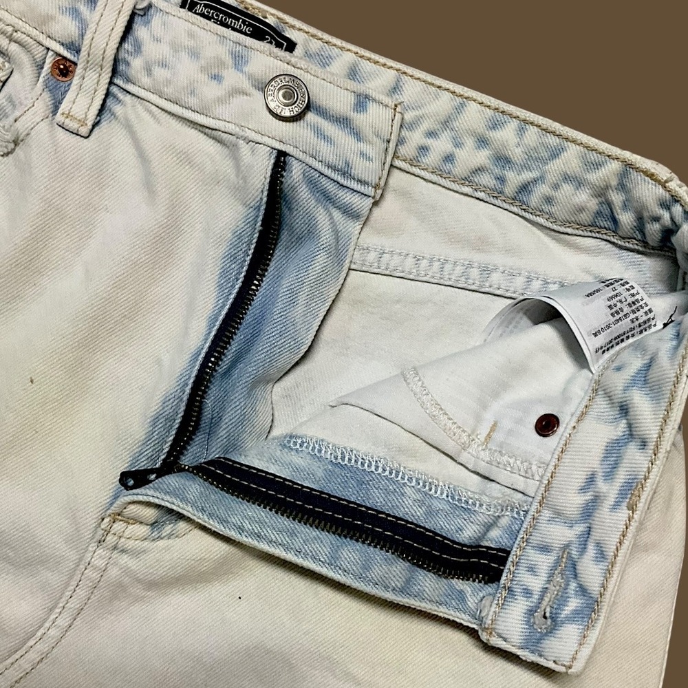 Abercrombie & Fitch Zoe Natural Rise Vintage A-Line‎ Denim Skirt Light Wash 4 27 - Picture 6 of 7